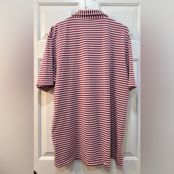 Peter Millar Summer Comfort Polo Men's L Pink Striped Chest Pocket Stretch Golf - Picture 2 of 8
